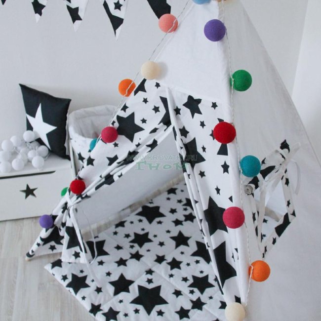 Игровой коврик для большого вигвама Black Stars, Арт. vv020340